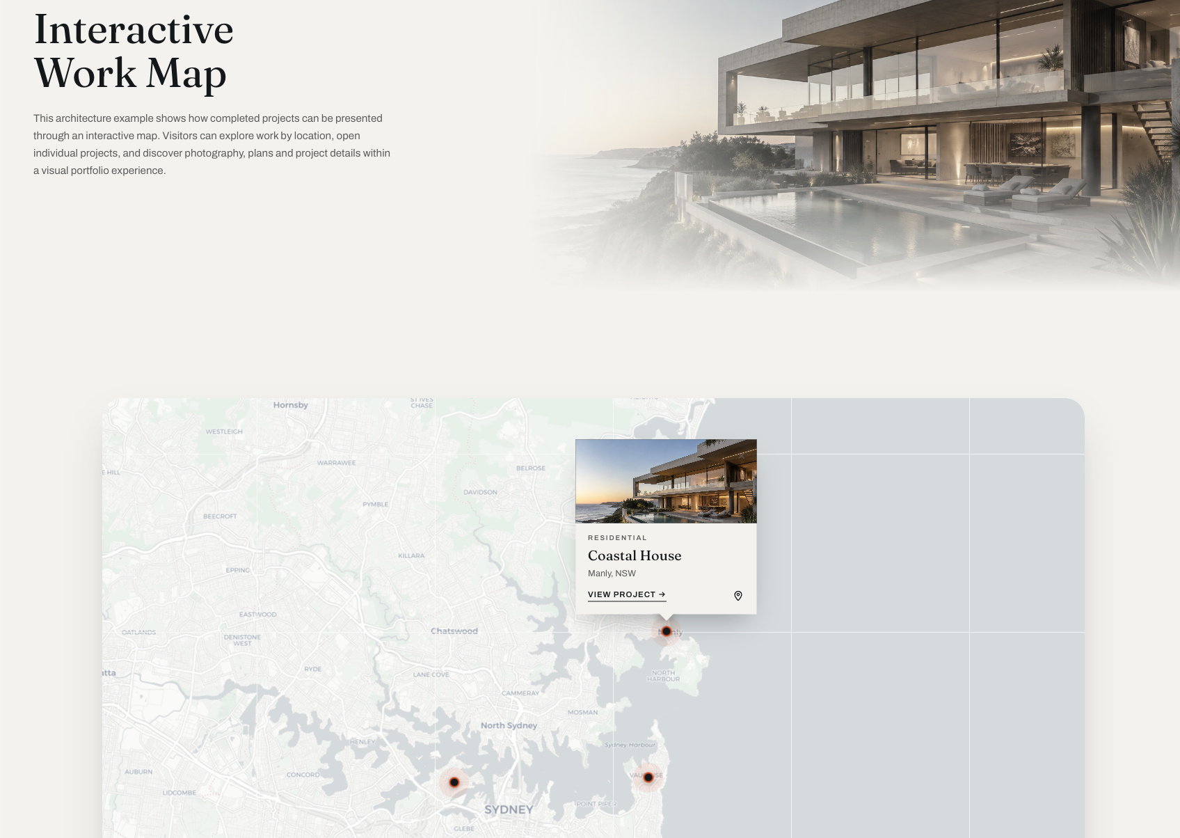 Interactive Project Explorer — map-based portfolio